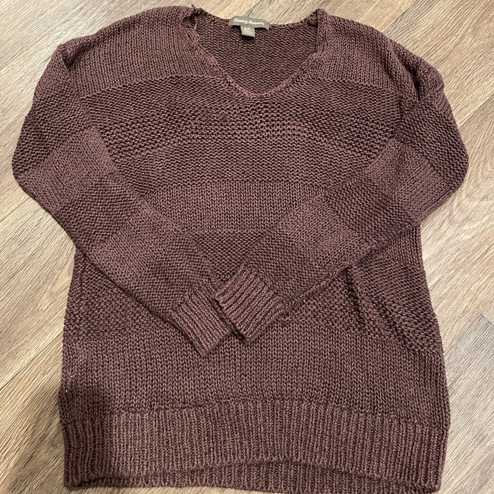 tommy bahama brown knit sweater